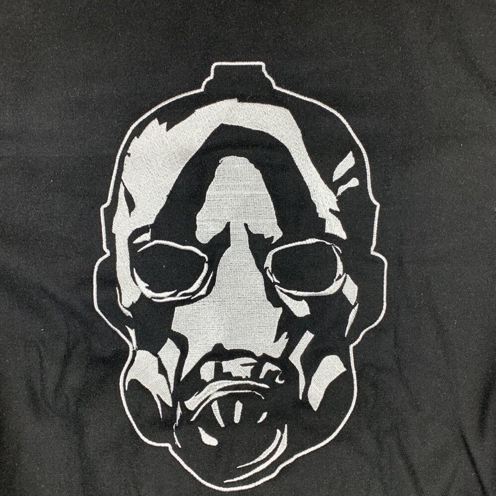 Borderlands Insert Coin Unisex Varsity Jacket S Black & Gray With Striped Cuffs - Picture 7 of 9